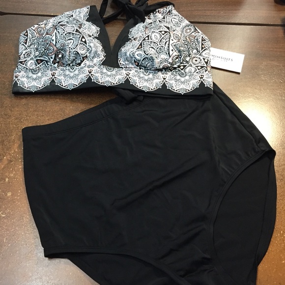 Swimsuits For All Other - 2pc Sashi foil Hi Waist Bikini Swimsuits For All